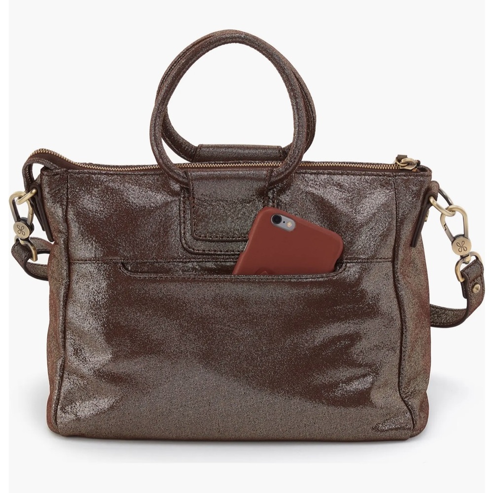 HOBO Chocolate Brown Leather Top-Handle Shoulder Bag - Picture 4 of 13
